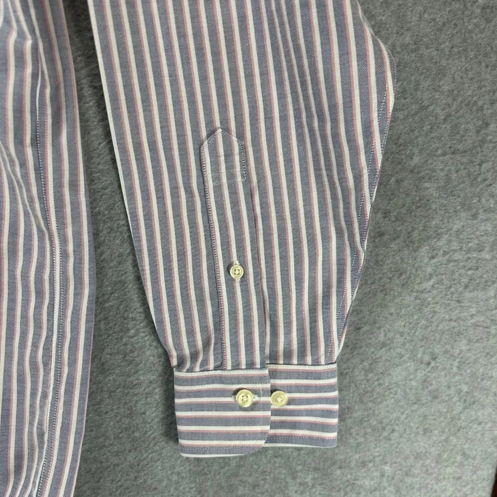 Brooks Brothers Button Down 346 Mens M Blue Pink‎ Stripe Supima Cotton Preppy